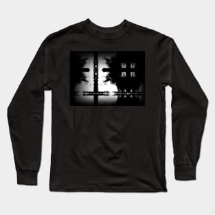 Black And White Cross Composition Long Sleeve T-Shirt